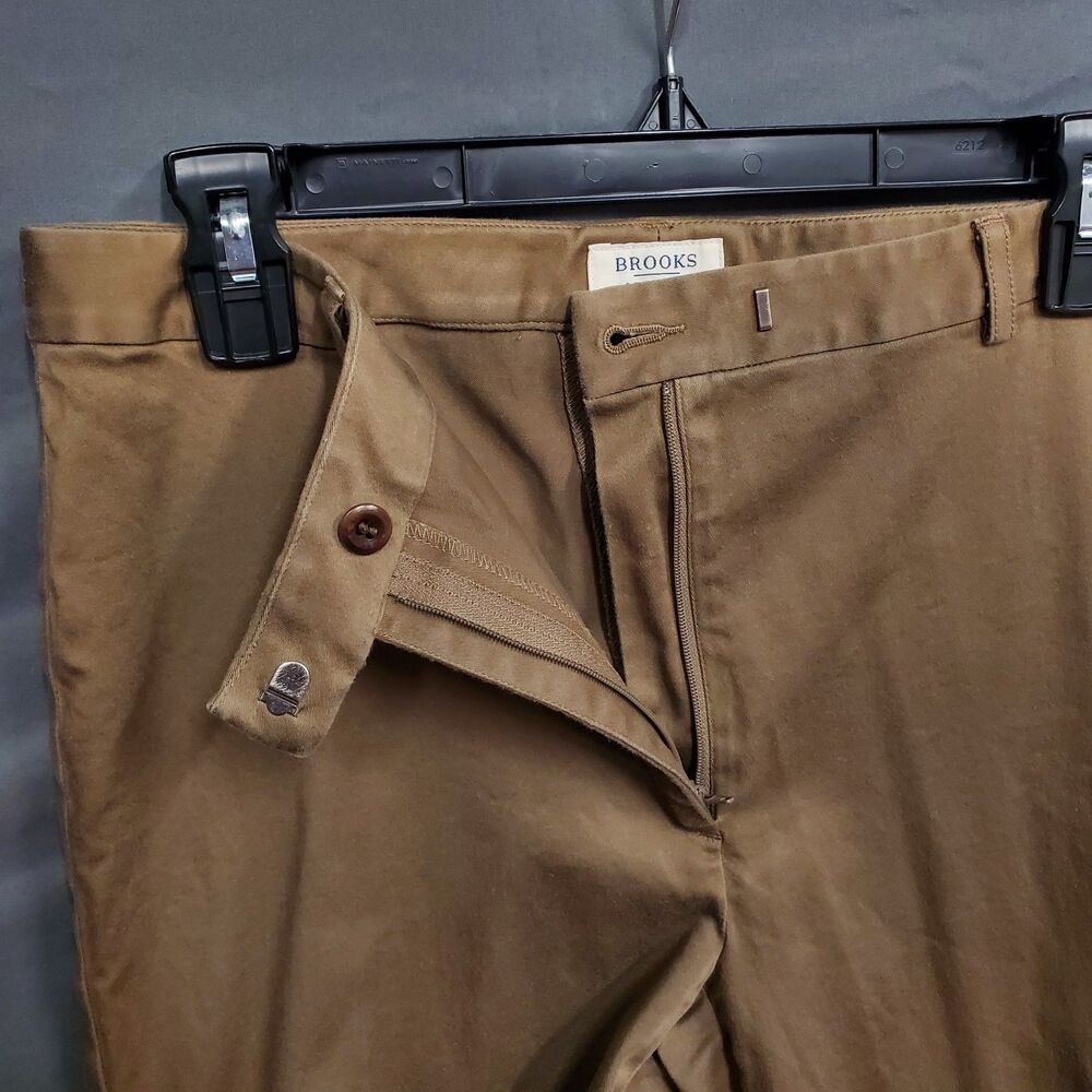 Brooks Womens Stretch Pants Size 10 Brown Straight Leg - Picture 3 of 5
